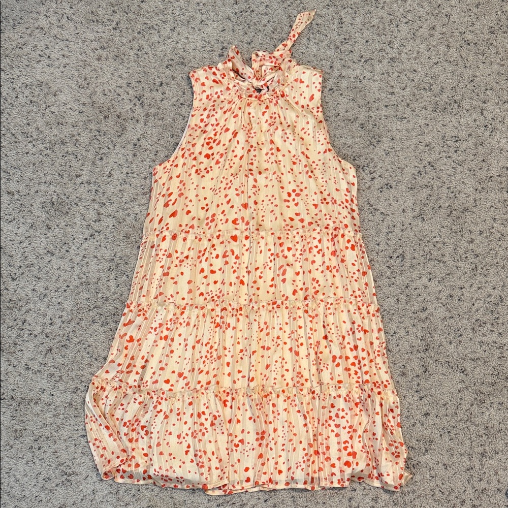 Sara Michelle Cream and Red Midi Dress